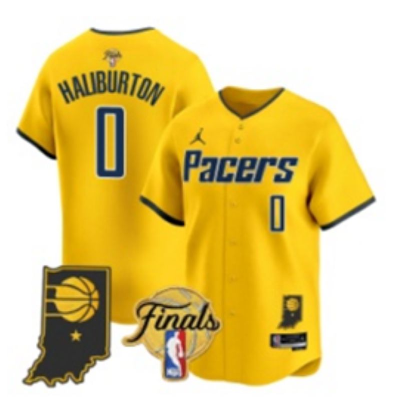 Men 2025 Indiana Pacers #0 Haliburton Yellow Joint Name NBA Jersey style 5->oakland raiders->NFL Jersey